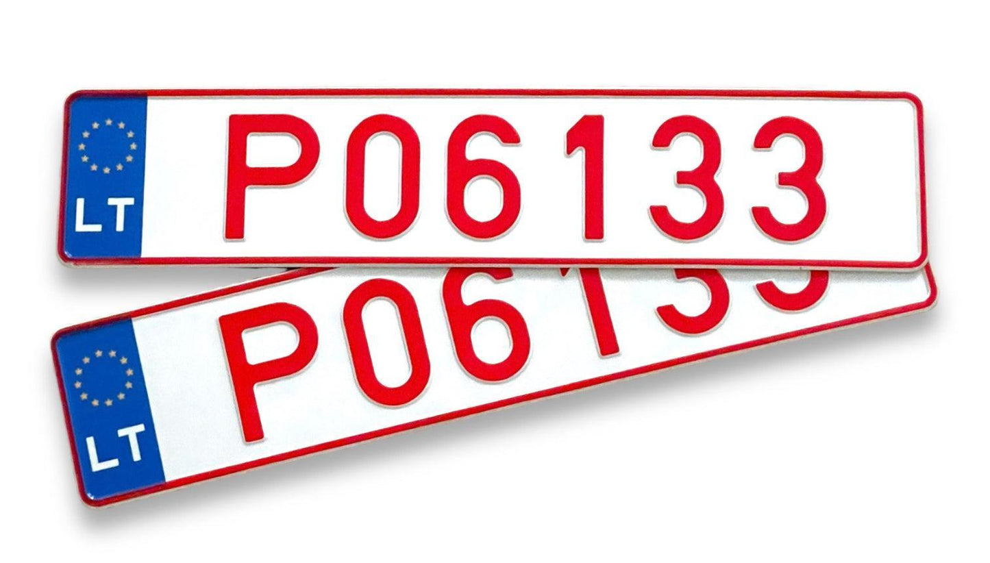 Raudoni numeriai, Numeriu gamyba, kolekciniai numeriai, vnr, dekoraciniai numeriai, suvenyriniai numeriai