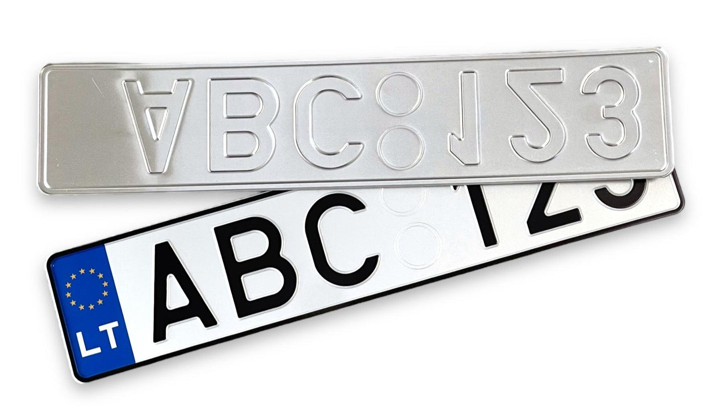 Lietuvos valstybiniai numeriai "LT + tech. įspaudai"