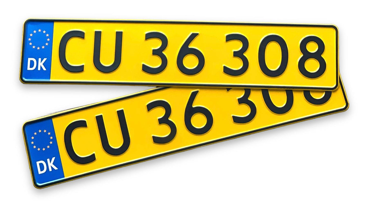 Danijos valstybiniai numeriai "DK geltoni"
