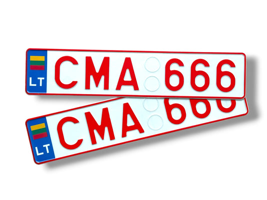 Lithuanian license plates "LT Red"